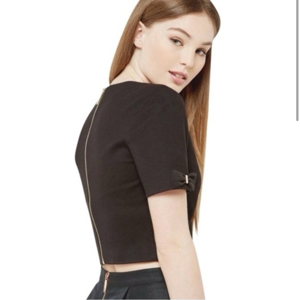 Ted Baker London Gayl Bow Crop Top Black Size 1